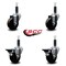 Service Caster 3.5'' Phenolic Wheel Swivel 1'' Expand Stem Caster Set 2 Brakes, 4PK SCC-EX20S3514-PHS-2-PLB-2-1 - alternate 2